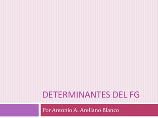 DETERMINANTES DEL FG
Por Antonio A. Arellano Blanco
 