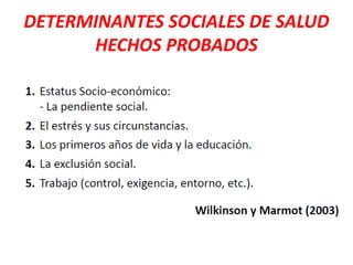 DETERMINANTES SOCIALES DE SALUD
HECHOS PROBADOS
 