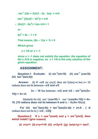 Assignments For Class Xii