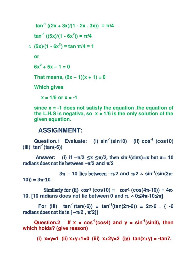 Assignments For Class Xii Assignments For Class Xii