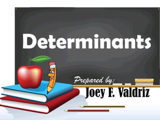 Determinants
Prepared by:
Joey F. Valdriz
 