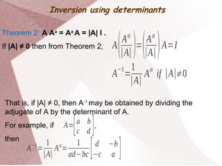 Determinants - Mathematics | PPT