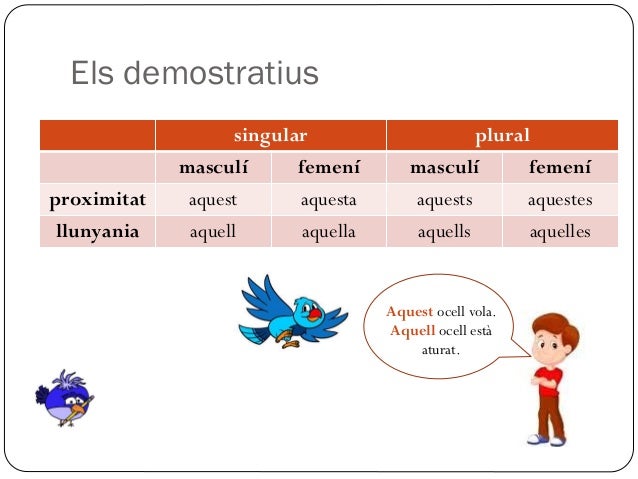 Resultat d'imatges de determinants demostratius