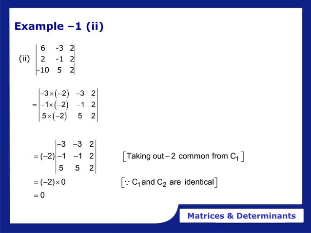Determinants and matrices.ppt | Physics | Science