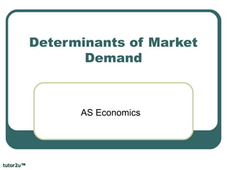 tutor2ututor2u™™
Determinants of Market
Demand
AS Economics
 