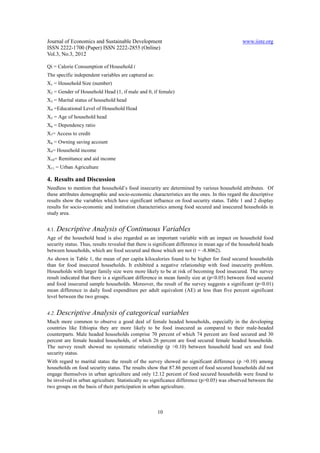 Determinants of food insecurity in addis ababa city, ethiopia | PDF