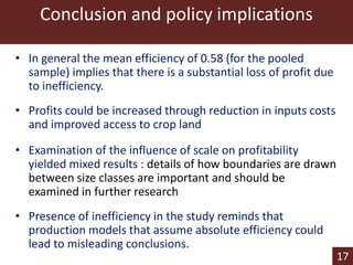 Determinants of profit efficiency among smallholder beef producers in Botswana