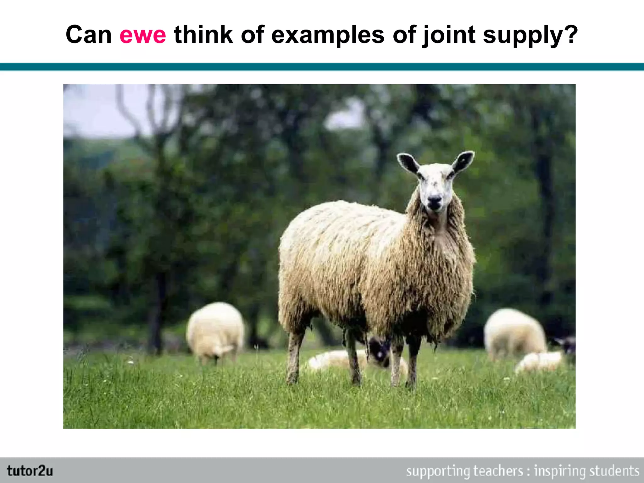 Can ewe think of examples of joint supply?
 