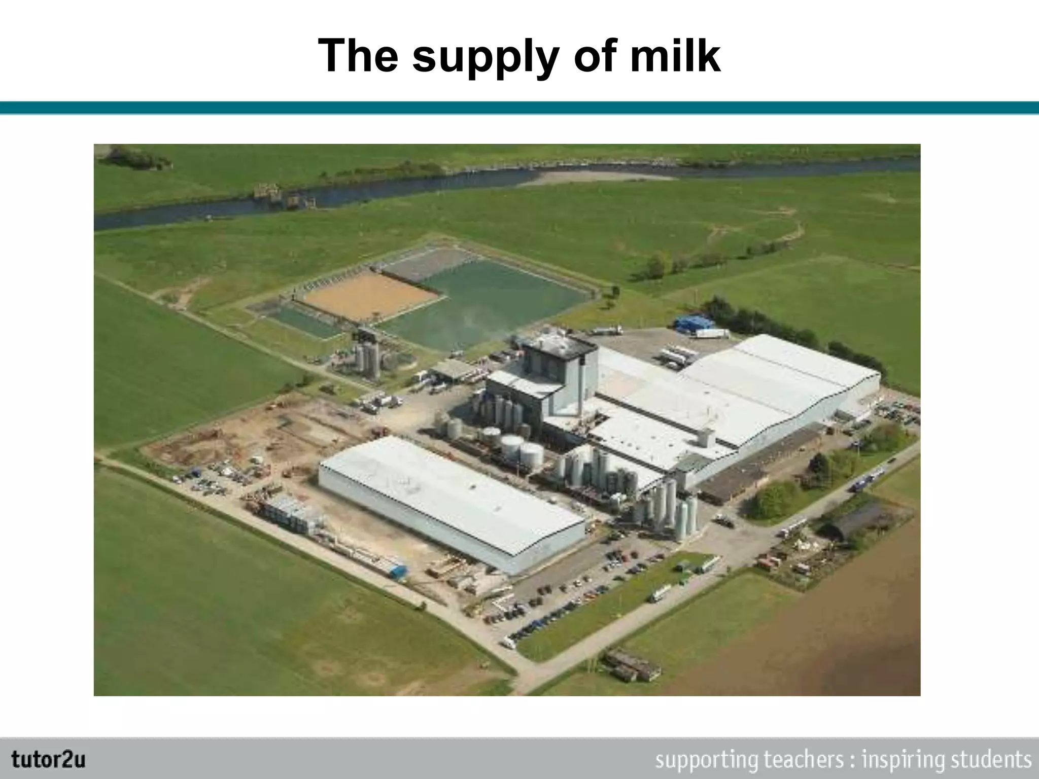 The supply of milk
 