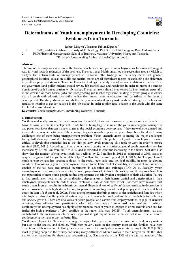 Help on dissertation youth unemployment