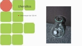 Utensílios
 Erlenmeyer de 125 ml
 