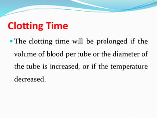 DETERMINATION OF BLEEDING AND CLOTTING TIME Ass.Lec Hussein Hamid Al ...
