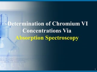 Determination of Chromium VI Concentrations Via Absorption Spectroscopy.ppt