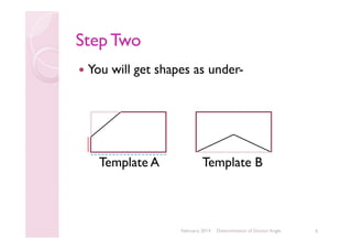 Step Two
You will get shapes as under-

Template A

Template B

February 2014

Determination of Doctor Angle

6

 