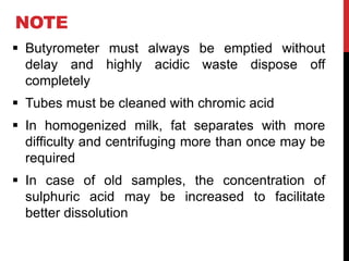 Determination of fat in milk | PPTX
