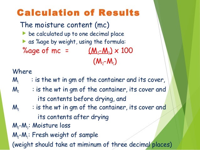 determination of seed moisture content moisture content