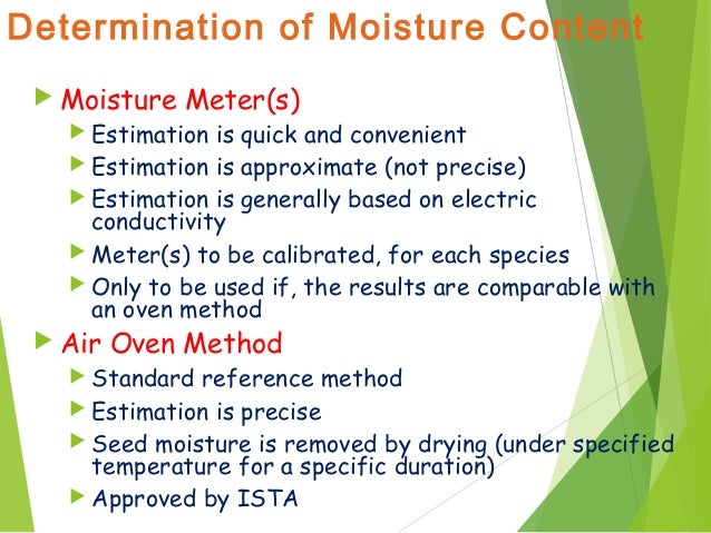 Principle of moisture content determination
