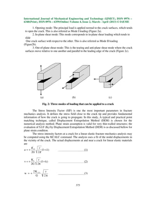 Determination of stress intensity factor for a crack emanating from a ...