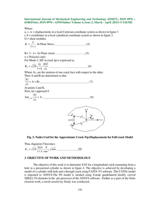 Determination of stress intensity factor for a crack emanating from a ...