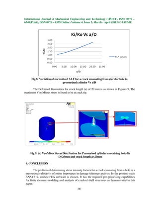 Determination of stress intensity factor for a crack emanating from a ...