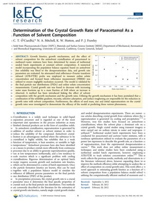 Determination Of The Crystal Growth Rate Of Paracetamol As A Function ...