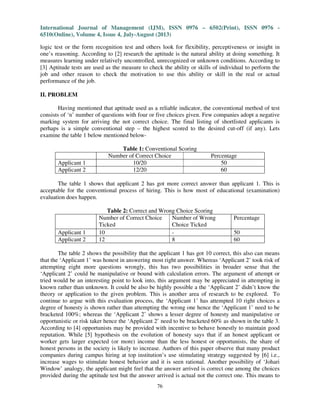 Determination of the effectiveness of aptitude test to improve ...
