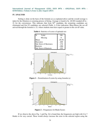 Determination of the effectiveness of aptitude test to improve ...