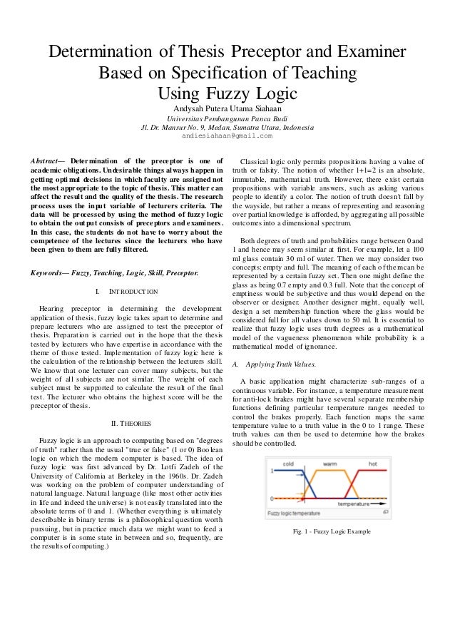 Phd thesis fuzzy logic