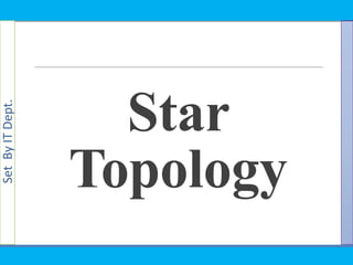 SetByITDept.
Star
Topology
 