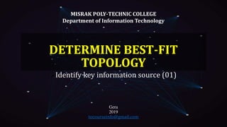 Determine bestfit topology lecture #1