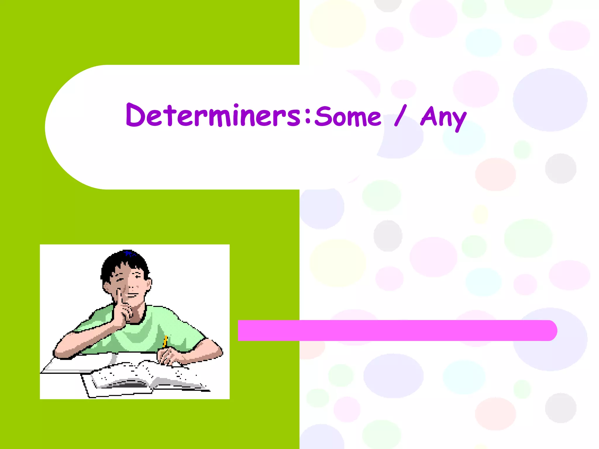 Determiners: Some / Any