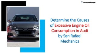 Determine the Causes
of Excessive Engine Oil
Consumption in Audi
by San Rafael
Mechanics
 