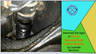Determine the Signs of Power Steering Fluid Leak in Audi A4 by