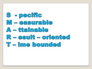 Determining and formulating  goals and objectives report