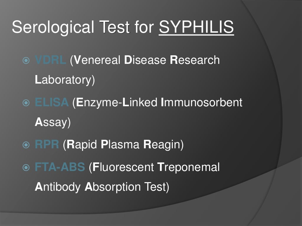 Laboratory Determination of syphilis