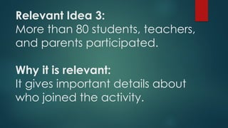 Relevant To Determining relevant Ideas from the material viewed.pptx