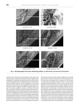 Determining the influence of cutting fluids on tool wear and surface ...