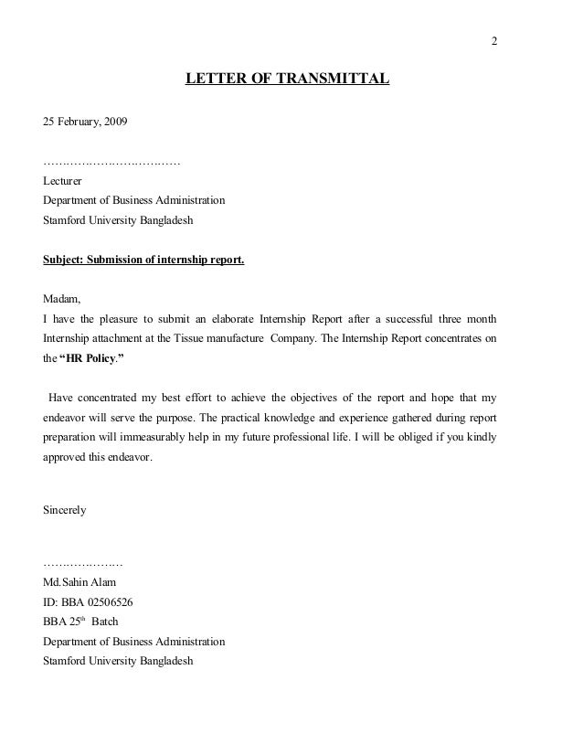 cover letter to hr department
