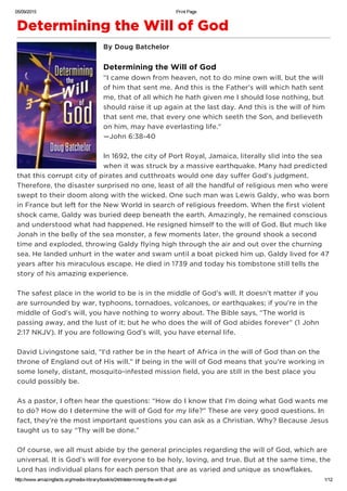 Determining the will of god | PDF