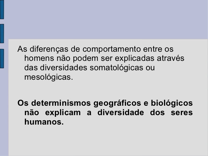 Determinismo biológico e geográfico (03/04/2012) Determinismo biológico e geográfico (03/04/2012)