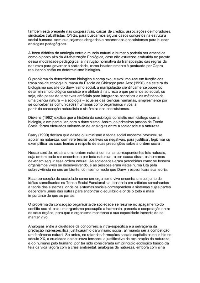 Determinismo biológico o desafio da alfabetização ecológica na c… Determinismo biológico o desafio da alfabetização ecológica na c…
