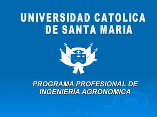 PROGRAMA PROFESIONAL DE INGENIERÍA AGRONOMICA UNIVERSIDAD CATOLICA DE SANTA MARIA 