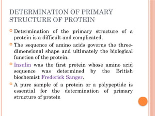determination of primary structure of protein | PPTX