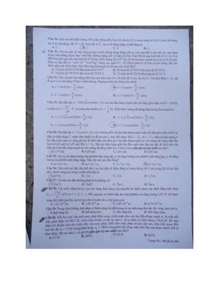 Đáp án và đề thi môn lý khối A, A1 năm 2013