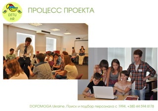 ПРОЦЕСС ПРОЕКТА 
DOPOMOGA Ukraine, Поиск и подбор персонала с 1994, +380 44 594 8178 
 