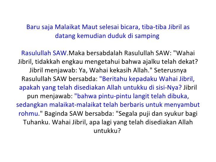 Detik Kewafatan Rasulullah Saw