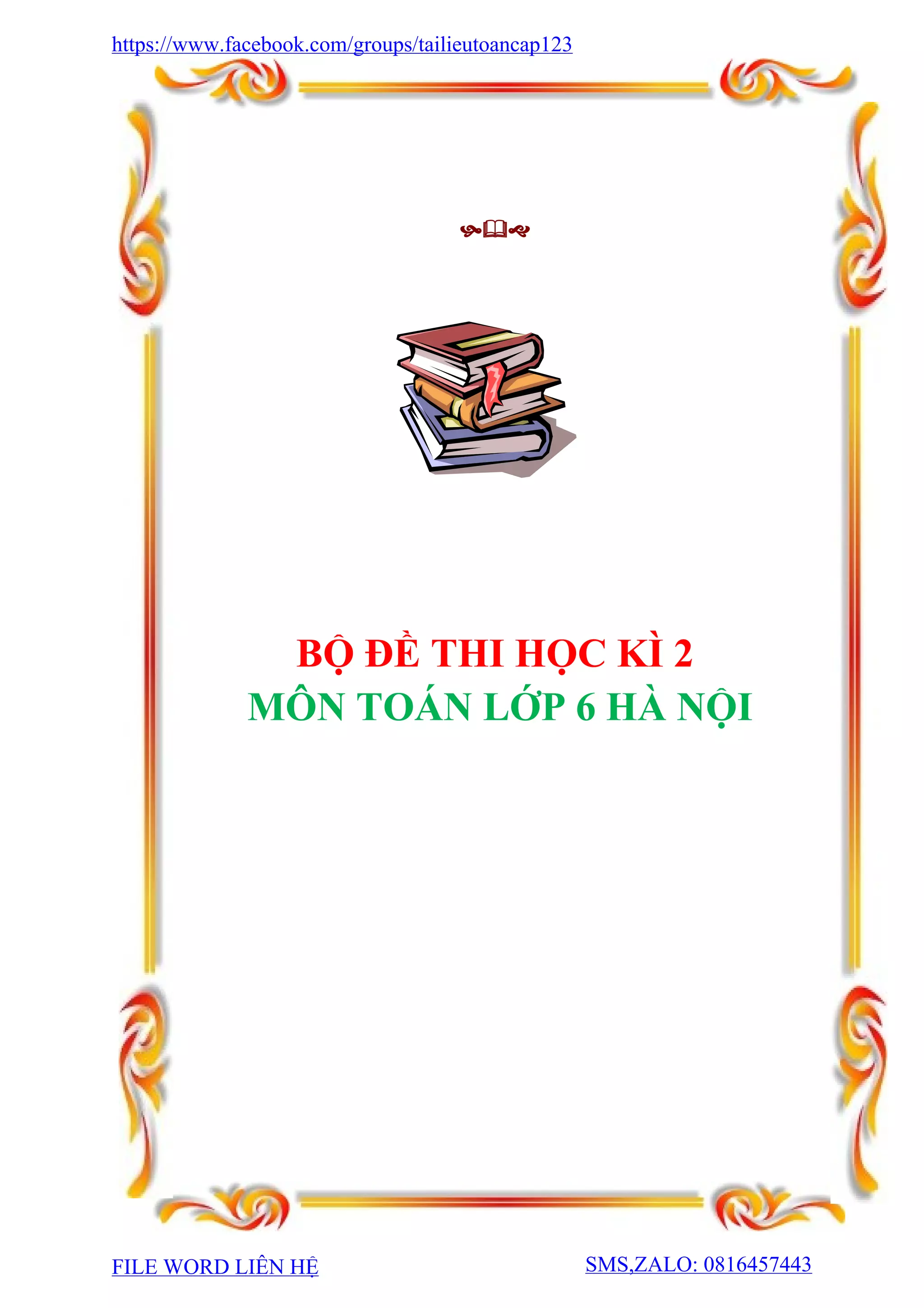 đề toán 6 học kì 2 các trường Hà Nội | PDF