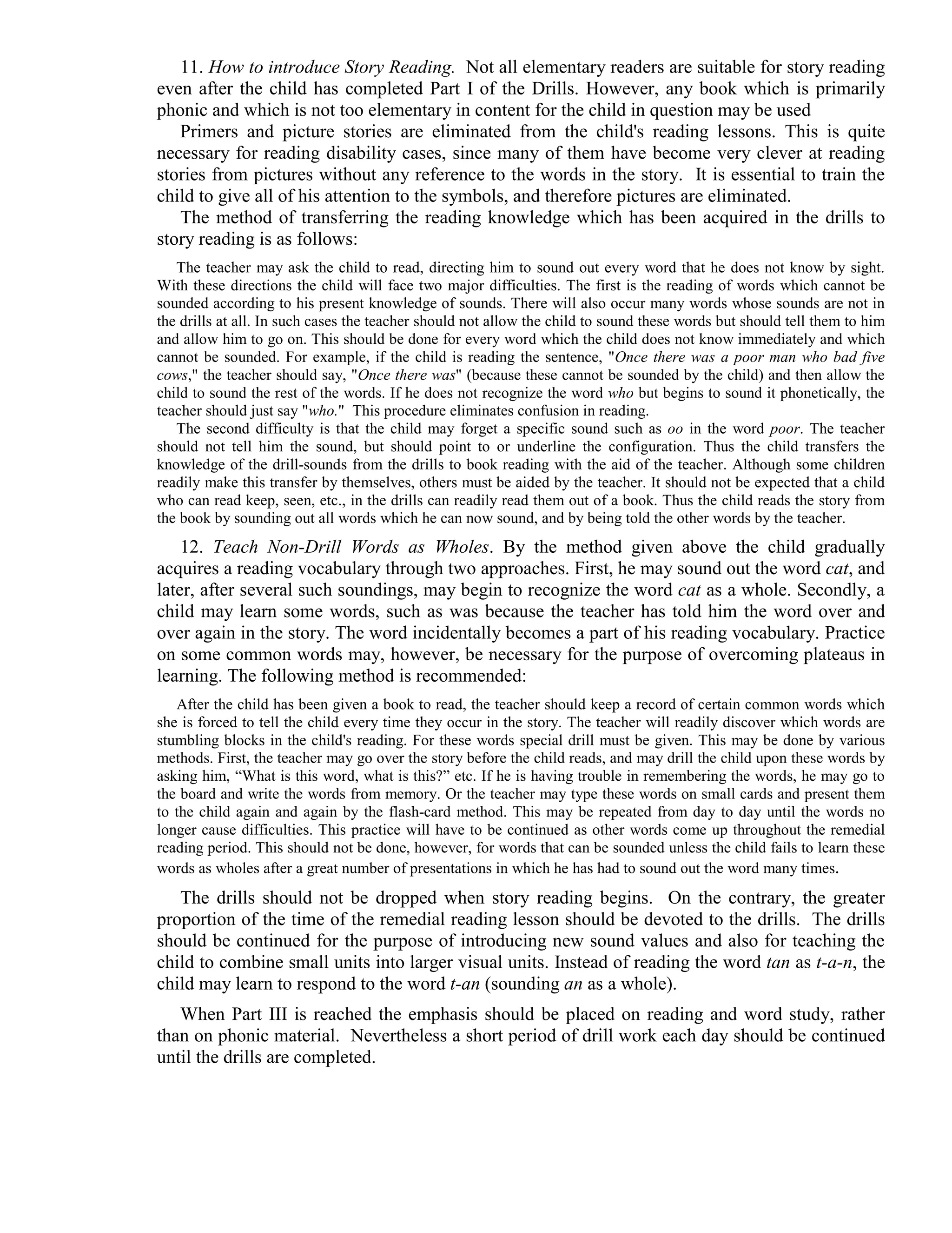 Detosil reading drills PDF