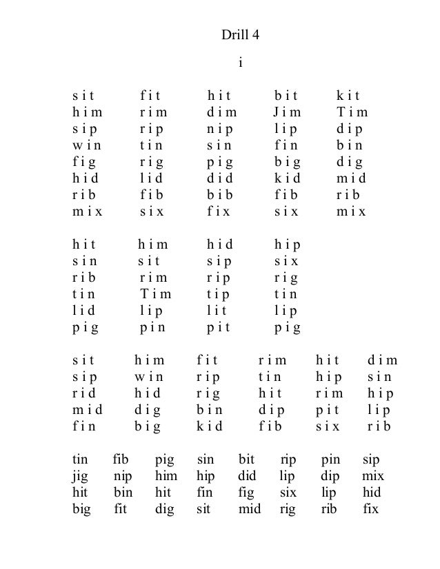 Detosil Reading Drills Detosil Reading Drills