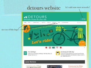 detours website   let’s add some more networks!




nice use of bike lingo!
 